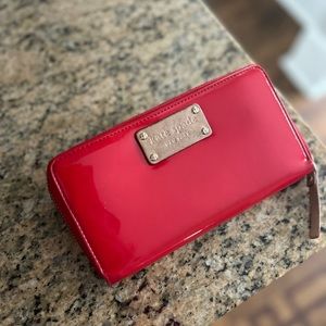 Kate spade red patented leather wallet